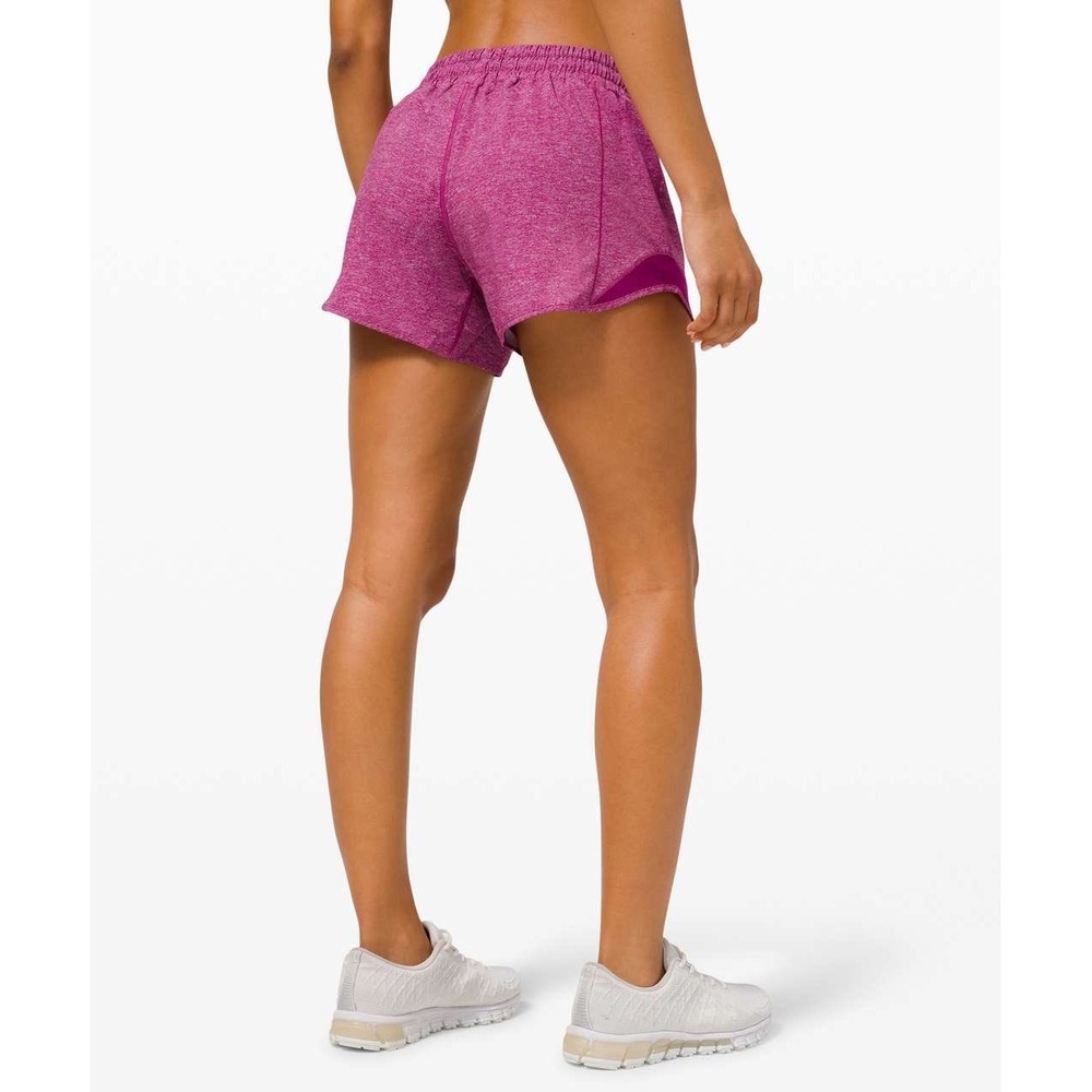 Lululemon Hotty Hot Short II Long 4" Heather Lux Multi Deep Fuschia Womens 6